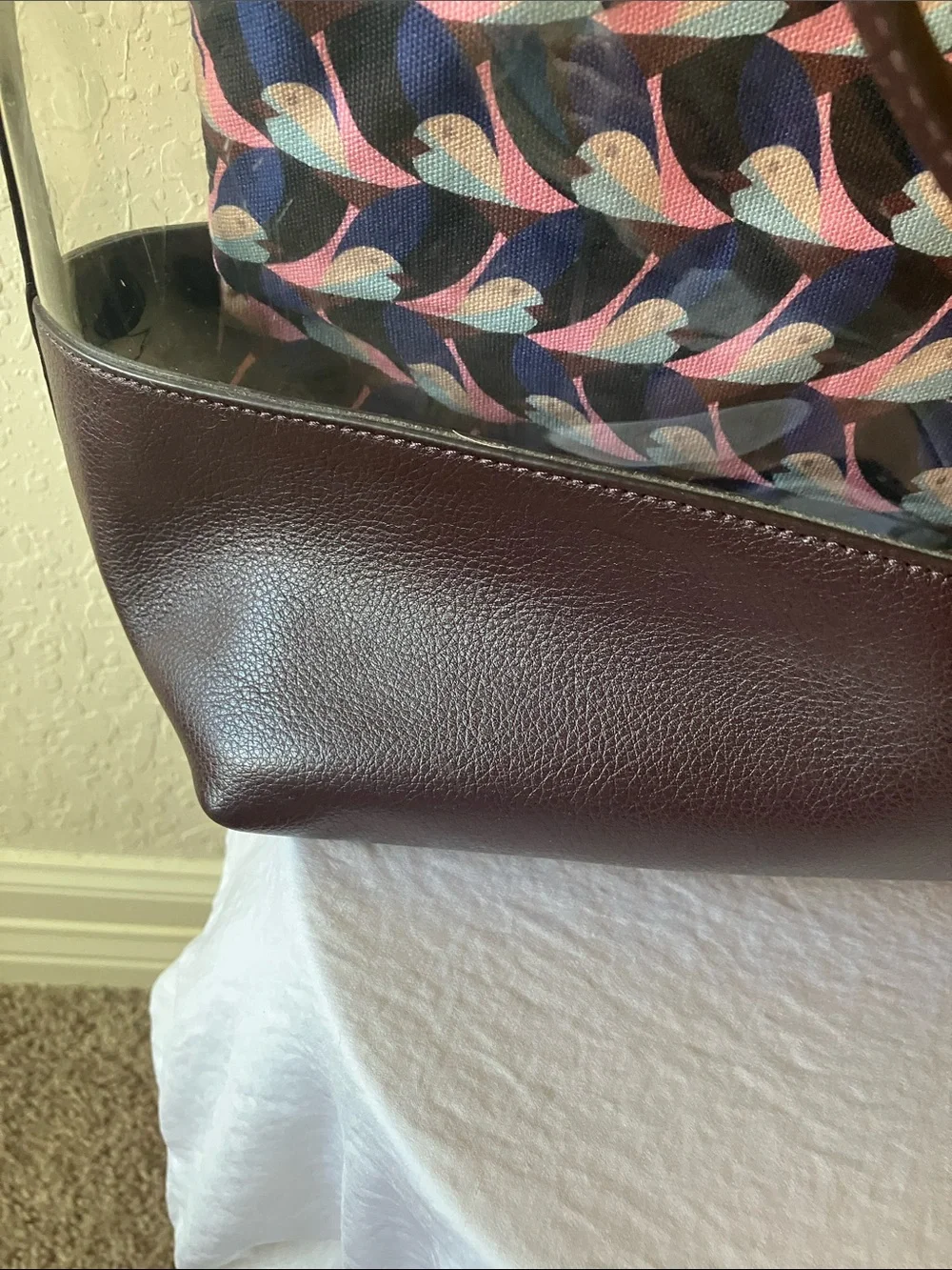 kate spade: Pink Polka Dot Clear See-Through Tote- Flaws
